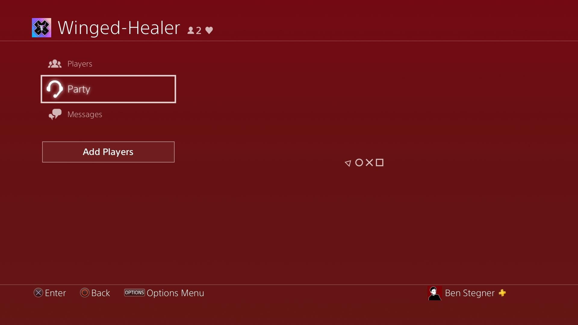 Создать Party из сообщения на PS4