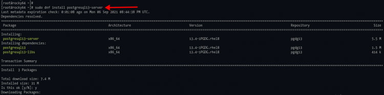 Установка PostgreSQL на Rocky Linux