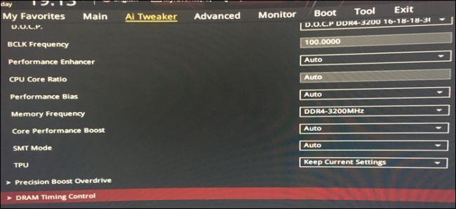 ASUS BIOS DRAM settings
