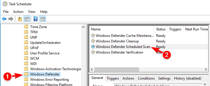 Плановая проверка Windows Defender