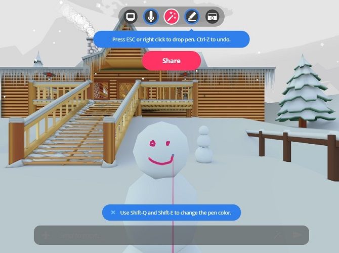 Панель инструментов и управление в Hubs