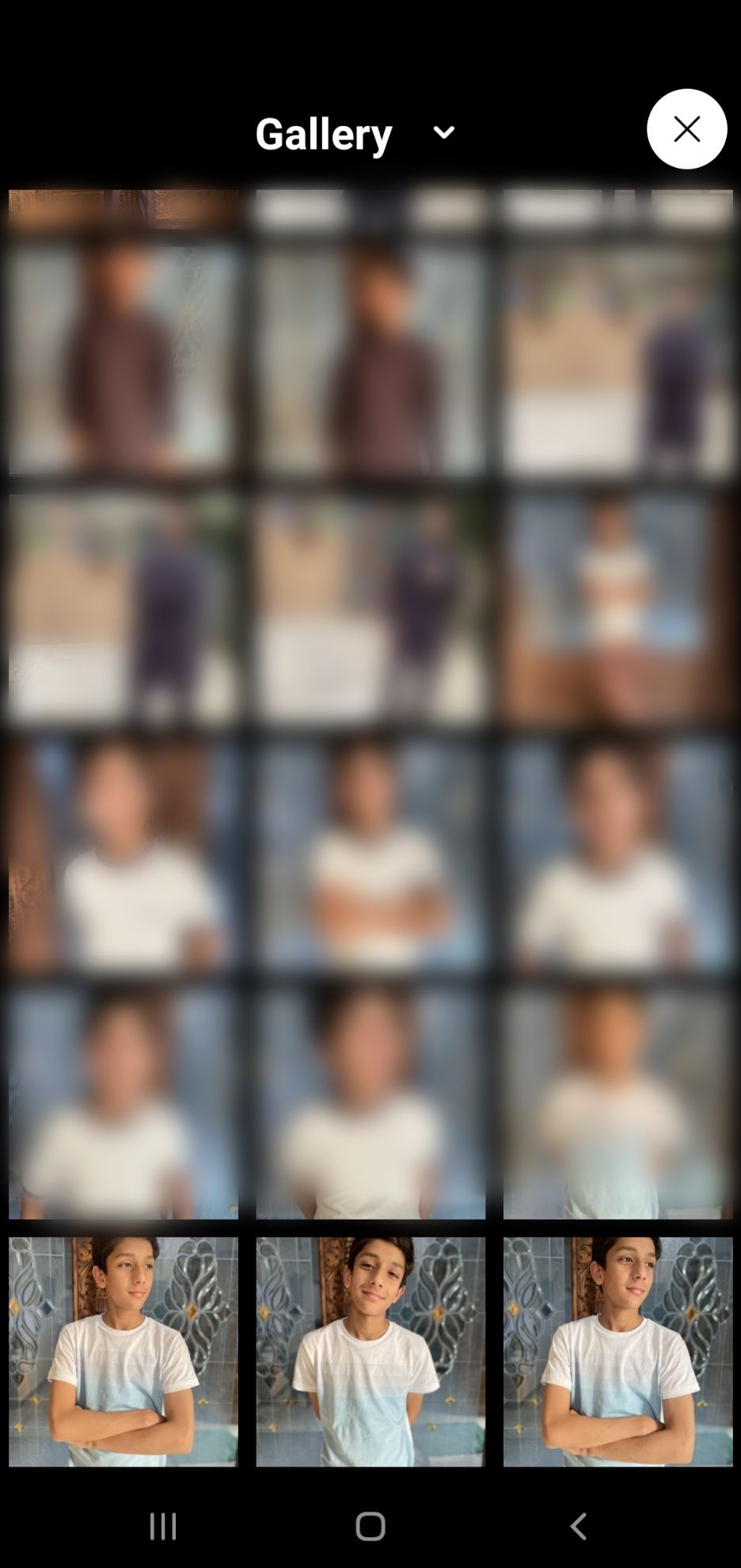 Выбор фотографии из галереи для профиля ребёнка