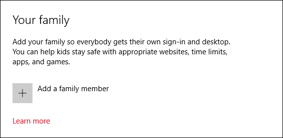 Семья и другие пользователи