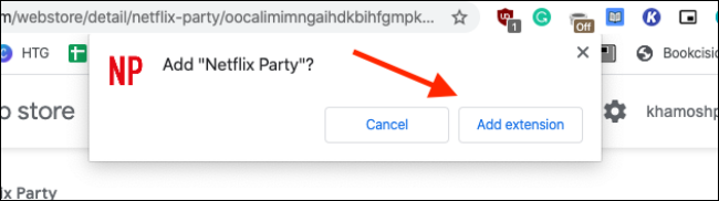 Нажмите на кнопку Добавить расширение