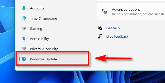 In the Windows Settings sidebar, click
