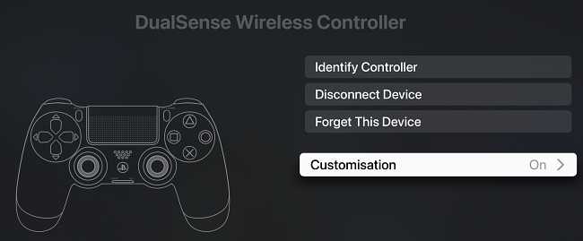 Варианты настройки DualSense Wireless Controller.