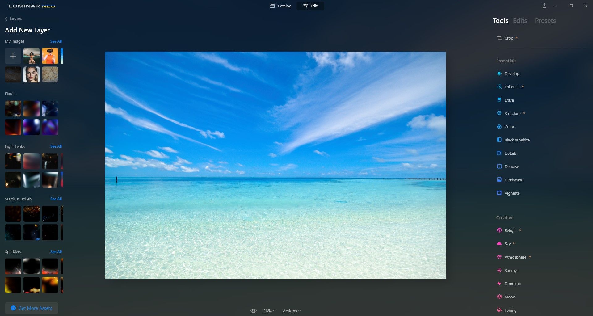 Параметры слоёв