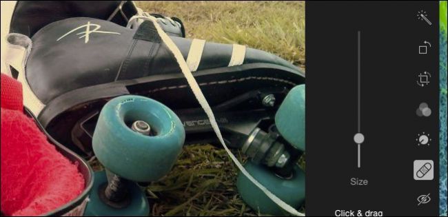 Инструмент Точечной ретуши для удаления небольших пятен и дефектов на снимке