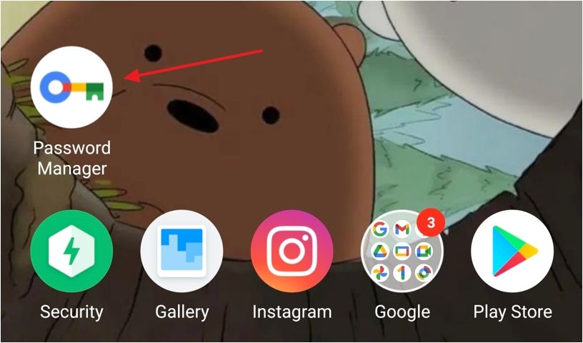 Google Password Manager на домашнем экране Android.