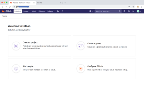 Веб-интерфейс GitLab — панель управления