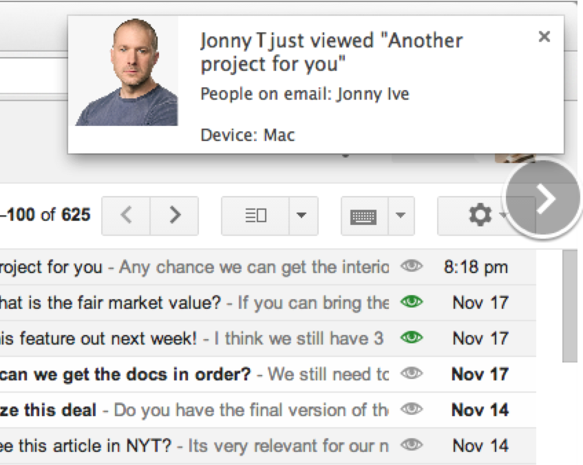Трекер почты и счёт в интерфейсе CRM
