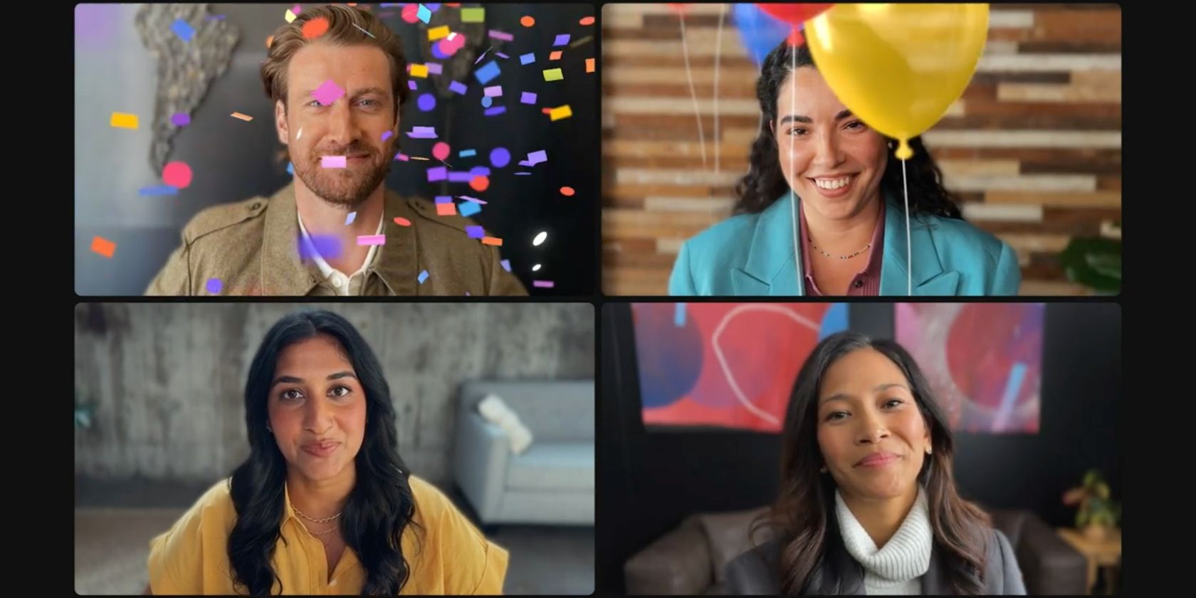 Группа FaceTime с дополненной реальностью реакциями