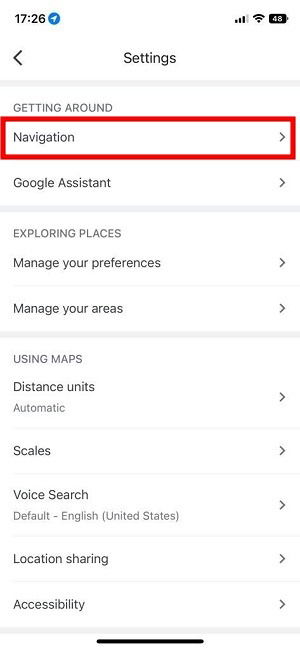Навигация в Google Maps на iOS