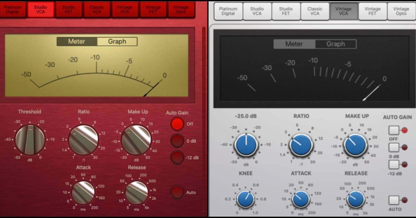 Два компрессора Logic Pro X рядом