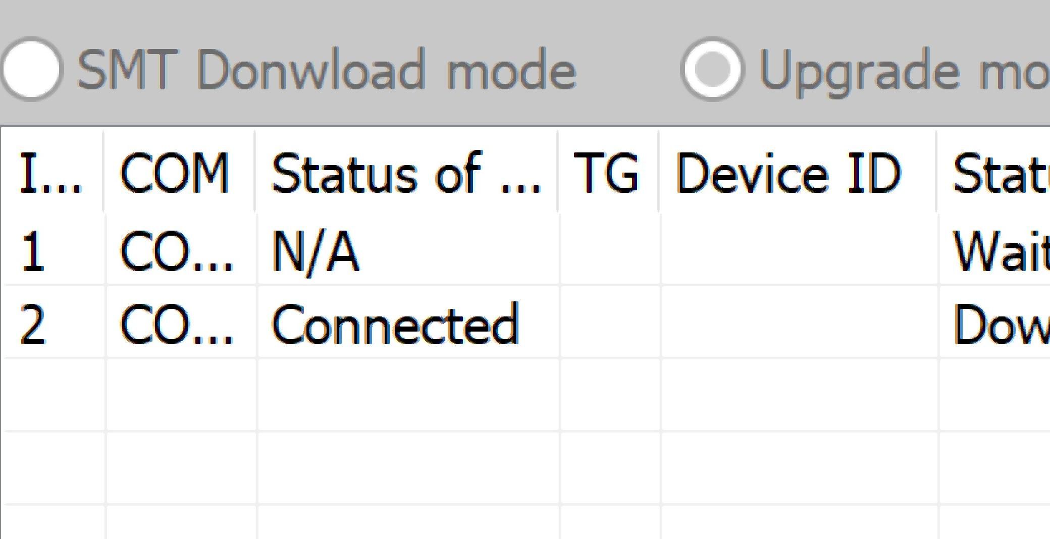MSMDownloadTool показывает подключенное устройство в режиме EDL