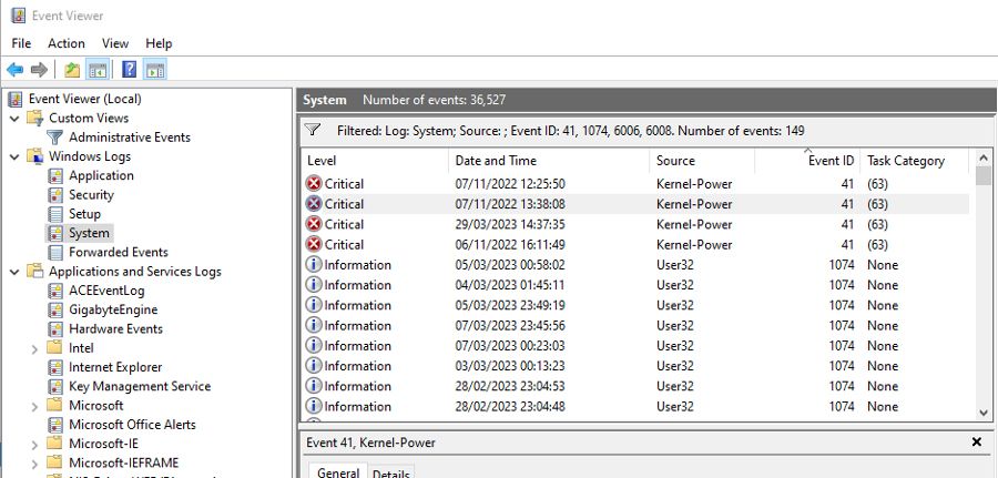 Поиск ошибок в «Просмотре событий» Windows
