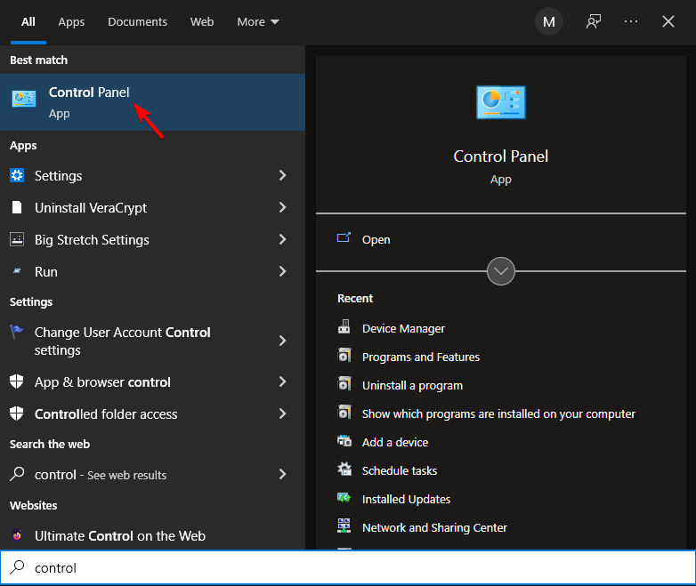 Панель управления Windows