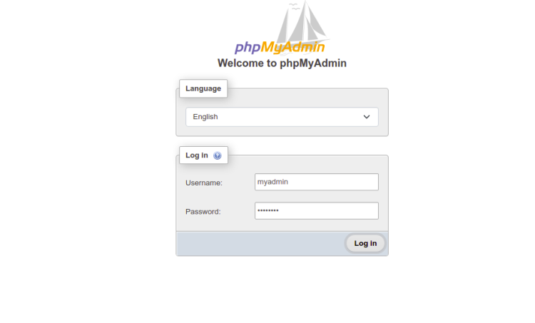 Установка phpMyAdmin: экран выбора веб-сервера