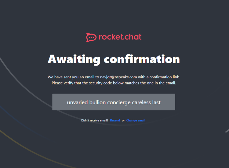 Подтверждение регистрации Rocket.Chat Cloud