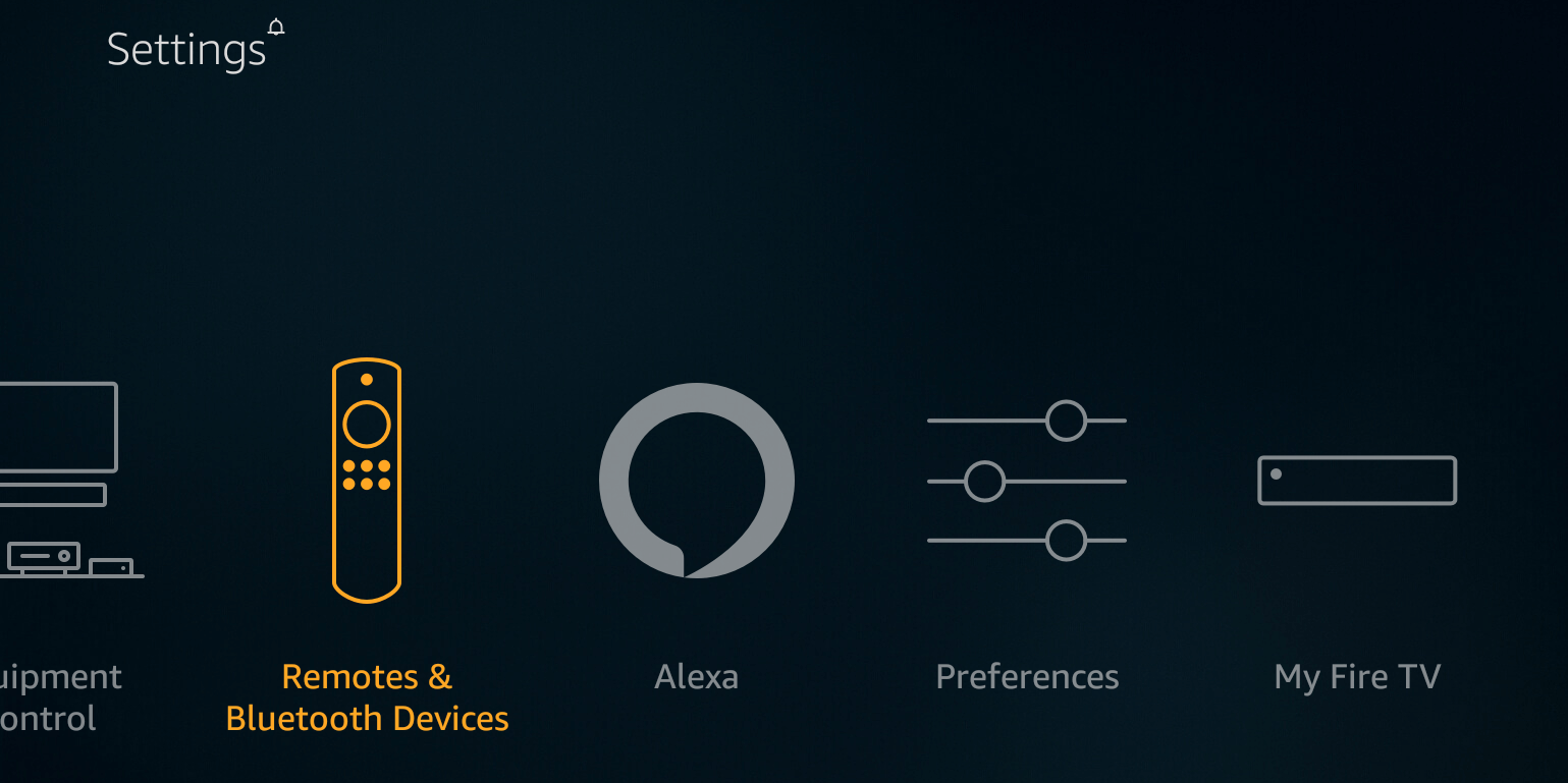 Экран настроек Fire TV: Контроллеры и Bluetooth‑устройства