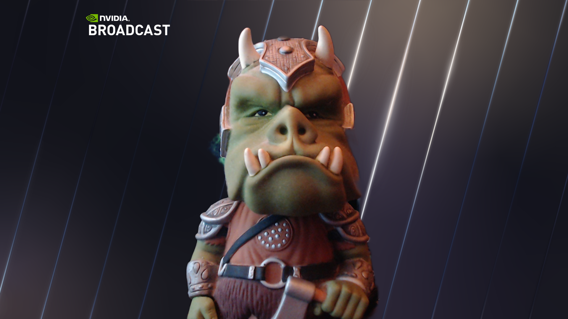 Пример замены фона: на переднем плане фигурка, фон заменён