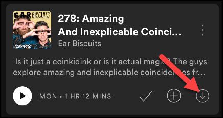 Кнопка скачивания эпизода для офлайн