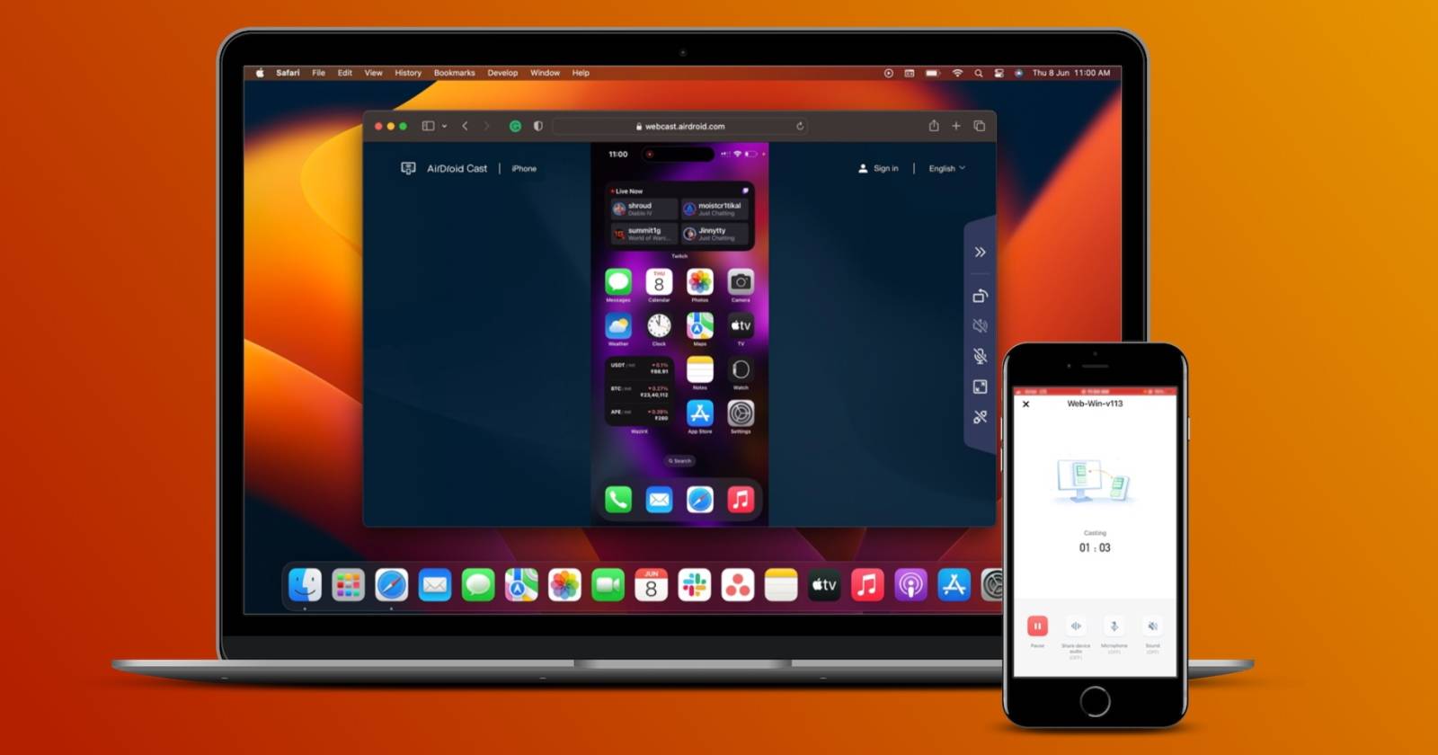 Трансляция экрана iPhone в браузер