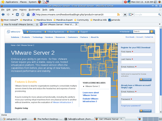 Форма входа VMware