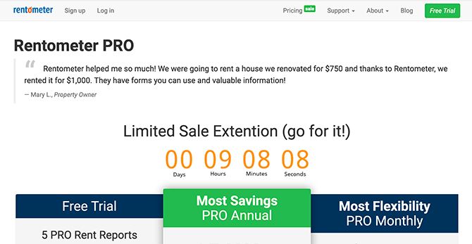 Информация о тарифах Rentometer PRO