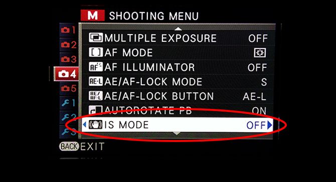 turn off image stabilization