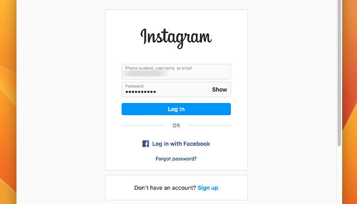 Modulo di login che chiede username e password