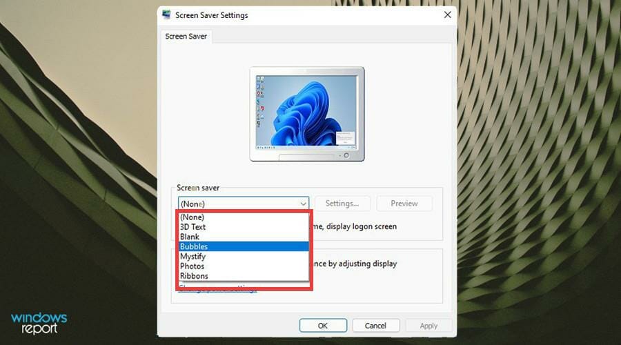 Выбор стандартной заставки Photos в Windows