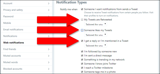 Типы уведомлений в веб‑версии