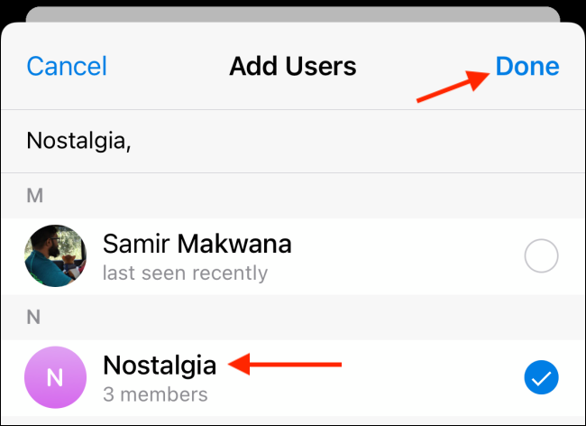 Выберите пользователей для Всегда показывать на iPhone