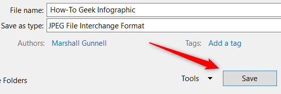 Кнопка «Save» при сохранении файла
