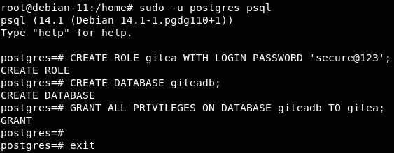 Создание роли и базы данных в PostgreSQL
