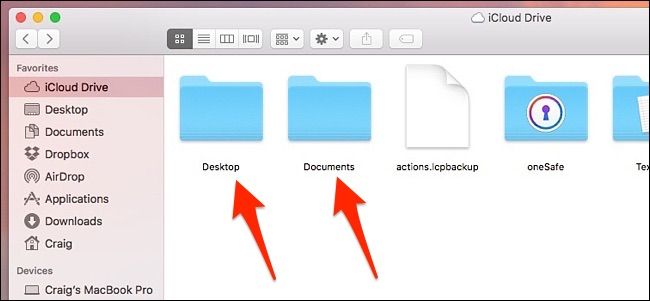 Папки Desktop и Documents в iCloud Drive