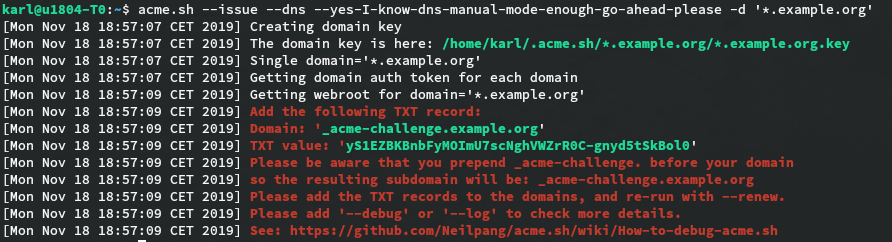 Wildcard SSL от Let's Encrypt через acme.sh