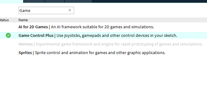Менеджер библиотек Processing