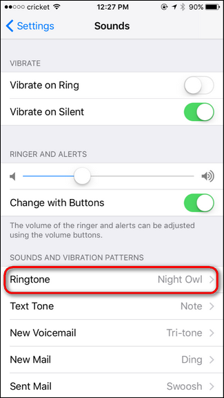 Скриншот iOS с настройкой вибрации и опцией None