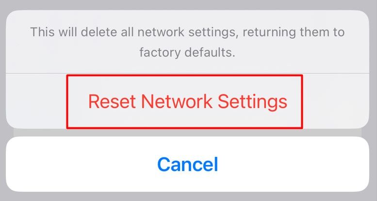 Подтверждение сброса сетевых настроек с вводом кода.