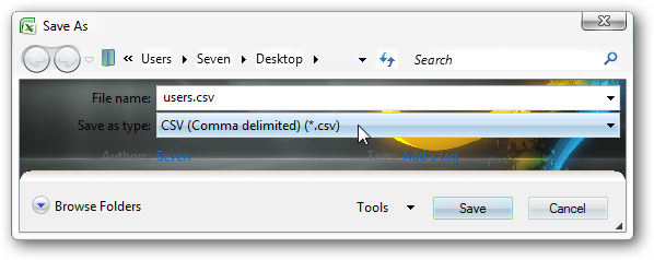 Сохранение как CSV в Excel