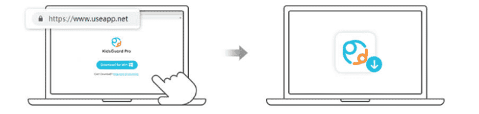 Окно загрузки приложения KidsGuard Pro