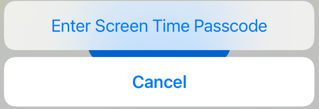 Экранное время требует код для доступа к приложению на iOS