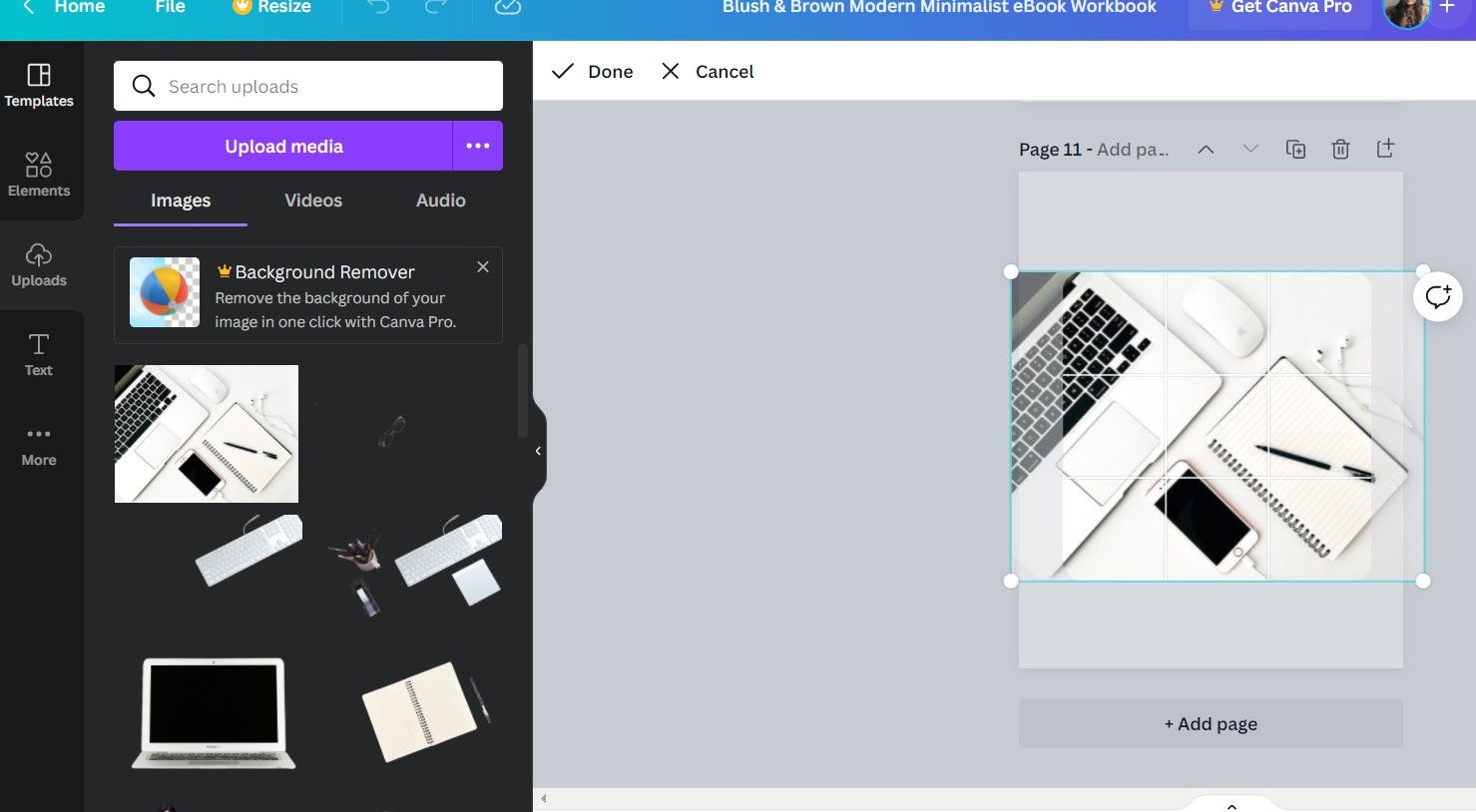Загрузка изображения в Canva