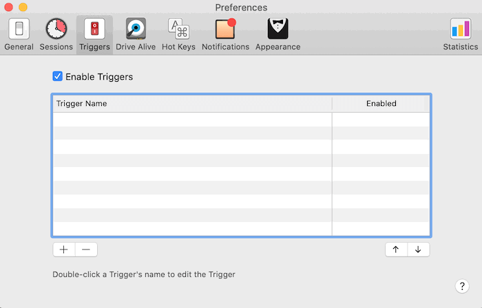 Окно создания триггеров Amphetamine