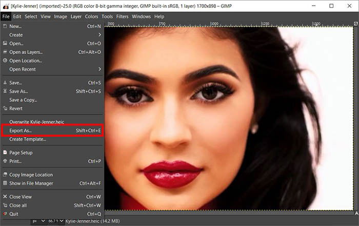 GIMP экспорт в JPG