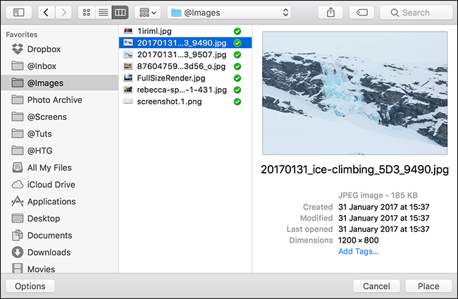 Проводник файлов для выбора изображения