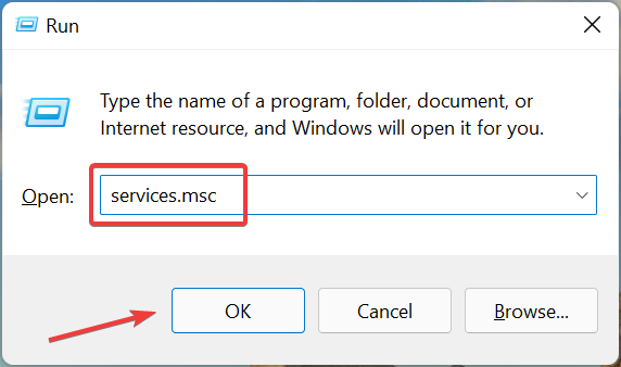 Окно запуска служб Windows
