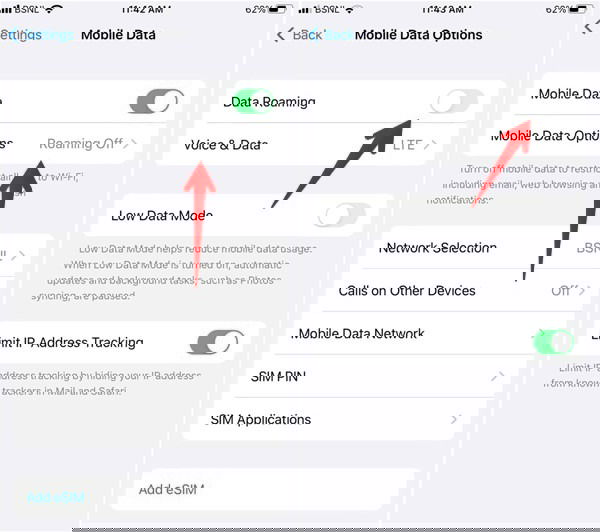 Включите роуминг данных, если вы путешествуете